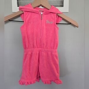 Juicy Couture Kids Hooded Swimsuit Cover Up Hot Pink
